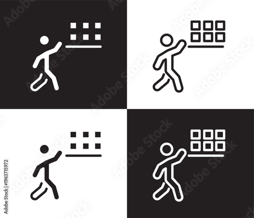 storekeeper icon. Outline and filled storekeeper icon from humans and behavior collection. Thin line and Solid vectors isolated on black, white background. Editable storekeeper symbol