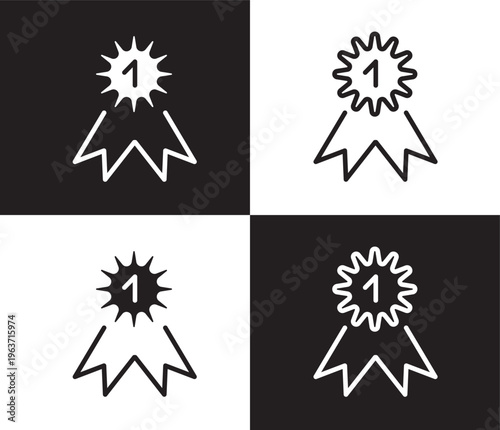 first prize icon. Outline and filled first prize icon from humans and behavior collection. Thin line and Solid vectors isolated on black, white background. Editable first prize symbol