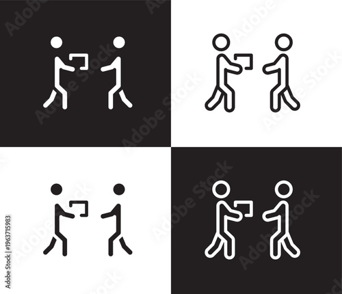 give over icon. Outline and filled give over icon from humans and behavior collection. Thin line and Solid vectors isolated on black, white background. Editable give over symbol