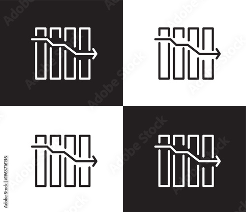 attrition icon. Outline and filled attrition icon from Human Resources collection. Thin line and Solid vectors isolated on black, white background. Editable attrition symbol