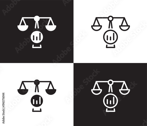benchmarking icon. Outline and filled benchmarking icon from Human Resources collection. Thin line and Solid vectors isolated on black, white background. Editable benchmarking symbol