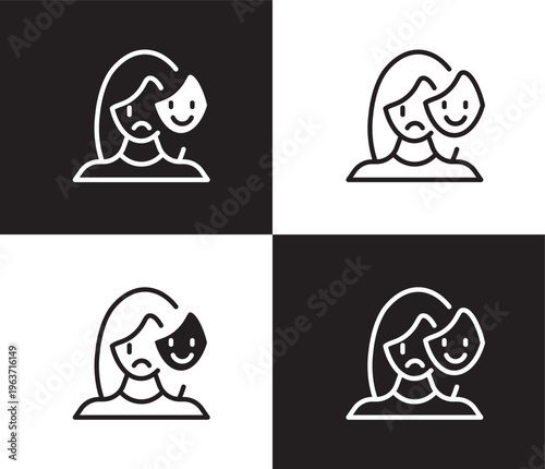 appearance icon. Outline and filled appearance icon from Human Resources collection. Thin line and Solid vectors isolated on black, white background. Editable appearance symbol