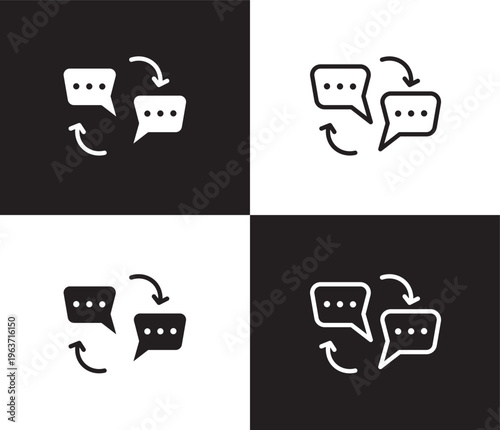 dialogue icon. Outline and filled dialogue icon from Human Resources collection. Thin line and Solid vectors isolated on black, white background. Editable dialogue symbol