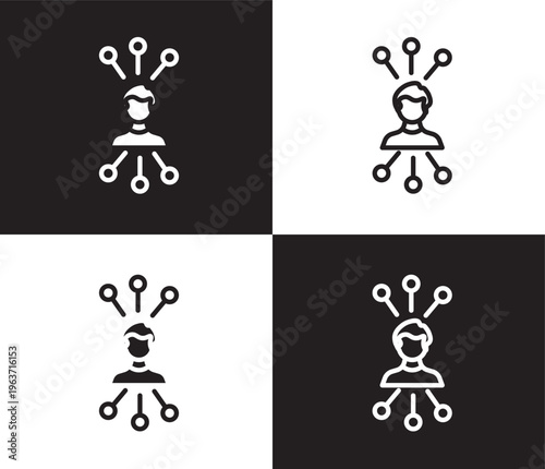 multitask icon. Outline and filled multitask icon from Human Resources collection. Thin line and Solid vectors isolated on black, white background. Editable multitask symbol