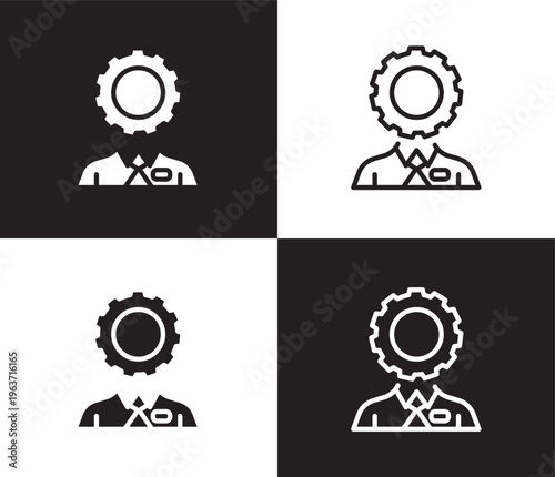 administrator icon. Outline and filled administrator icon from Human Resources collection. Thin line and Solid vectors isolated on black, white background. Editable administrator symbol