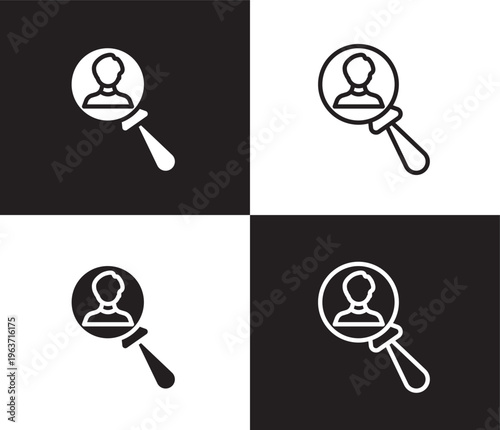 candidate icon. Outline and filled candidate icon from Human Resources collection. Thin line and Solid vectors isolated on black, white background. Editable candidate symbol