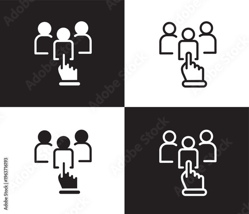 candidates icon. Outline and filled candidates icon from Human Resources collection. Thin line and Solid vectors isolated on black, white background. Editable candidates symbol