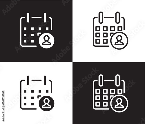 appointment icon. Outline and filled appointment icon from Human Resources collection. Thin line and Solid vectors isolated on black, white background. Editable appointment symbol