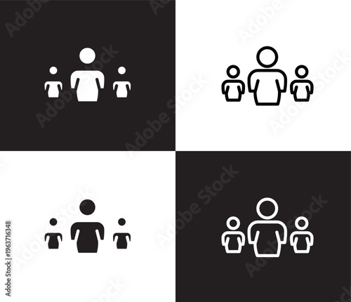 people icon. Outline and filled people icon from hotel and restaurant collection. Thin line and Solid vectors isolated on black, white background. Editable people symbol