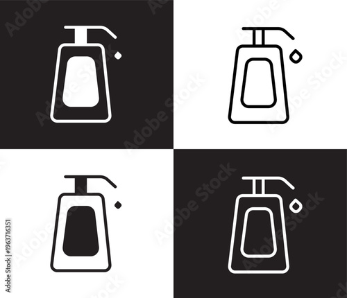 lotion icon. Outline and filled lotion icon from hotel and restaurant collection. Thin line and Solid vectors isolated on black, white background. Editable lotion symbol