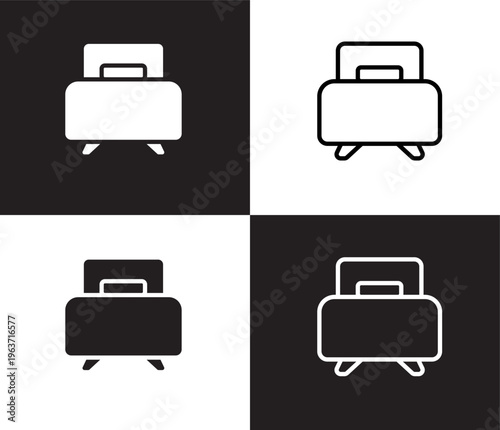 single bed icon. Outline and filled single bed icon from hotel and restaurant collection. Thin line and Solid vectors isolated on black, white background. Editable single bed symbol