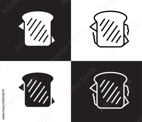 sandwich icon. Outline and filled sandwich icon from hotel and restaurant collection. Thin line and Solid vectors isolated on black, white background. Editable sandwich symbol
