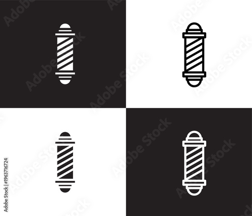 barbershop icon. Outline and filled barbershop icon from hotel and restaurant collection. Thin line and Solid vectors isolated on black, white background. Editable barbershop symbol