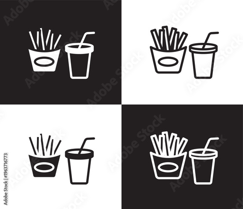 fast food icon. Outline and filled fast food icon from health and medical collection. Thin line and Solid vectors isolated on black, white background. Editable fast food symbol
