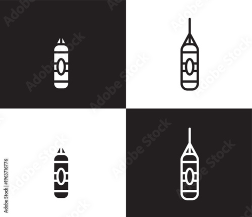 punching bag icon. Outline and filled punching bag icon from health and medical collection. Thin line and Solid vectors isolated on black, white background. Editable punching bag symbol