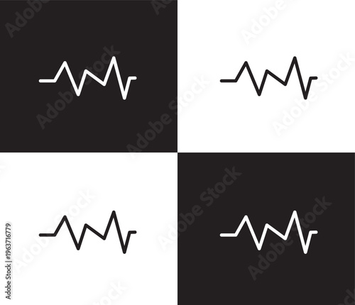 pulse icon. Outline and filled pulse icon from health and medical collection. Thin line and Solid vectors isolated on black, white background. Editable pulse symbol