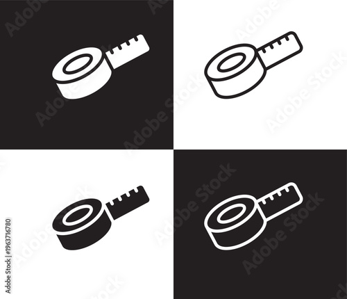 measure tape icon. Outline and filled measure tape icon from health and medical collection. Thin line and Solid vectors isolated on black, white background. Editable measure tape symbol
