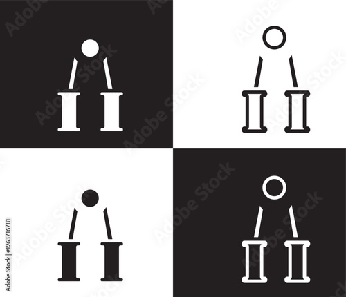 handgrip icon. Outline and filled handgrip icon from health and medical collection. Thin line and Solid vectors isolated on black, white background. Editable handgrip symbol