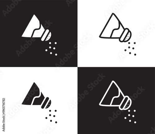 salt icon. Outline and filled salt icon from health and medical collection. Thin line and Solid vectors isolated on black, white background. Editable salt symbol