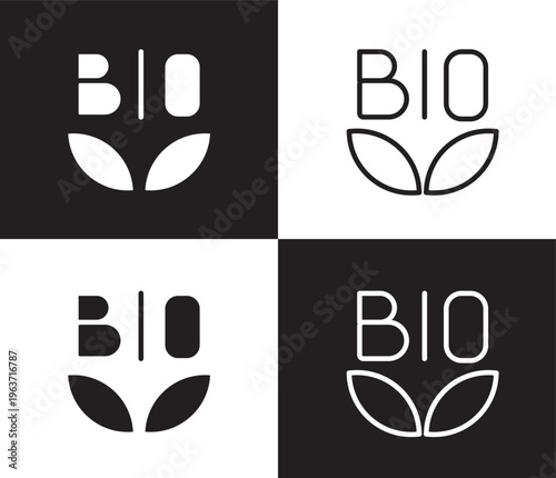 bio icon. Outline and filled bio icon from health and medical collection. Thin line and Solid vectors isolated on black, white background. Editable bio symbol