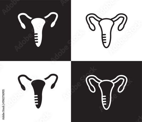 gynecology icon. Outline and filled gynecology icon from health and medical collection. Thin line and Solid vectors isolated on black, white background. Editable gynecology symbol