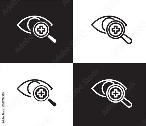 optometrist icon. Outline and filled optometrist icon from health and medical collection. Thin line and Solid vectors isolated on black, white background. Editable optometrist symbol