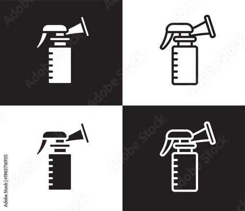 breast pump icon. Outline and filled breast pump icon from health and medical collection. Thin line and Solid vectors isolated on black, white background. Editable breast pump symbol