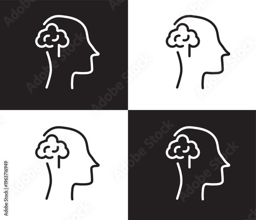 neurology icon. Outline and filled neurology icon from health and medical collection. Thin line and Solid vectors isolated on black, white background. Editable neurology symbol