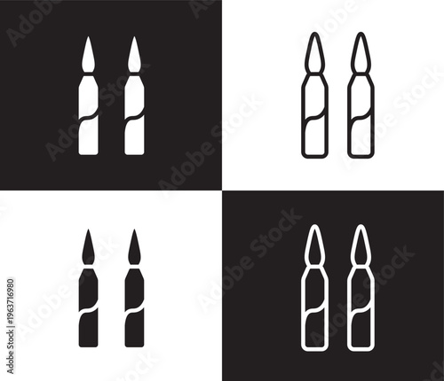 ampoule icon. Outline and filled ampoule icon from health and medical collection. Thin line and Solid vectors isolated on black, white background. Editable ampoule symbol