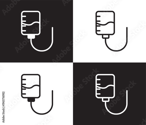 medical drip icon. Outline and filled medical drip icon from health and medical collection. Thin line and Solid vectors isolated on black, white background. Editable medical drip symbol