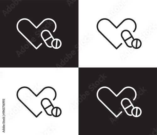 antibiotics icon. Outline and filled antibiotics icon from health and medical collection. Thin line and Solid vectors isolated on black, white background. Editable antibiotics symbol