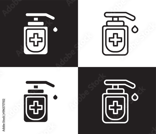 desinfectant icon. Outline and filled desinfectant icon from health and medical collection. Thin line and Solid vectors isolated on black, white background. Editable desinfectant symbol