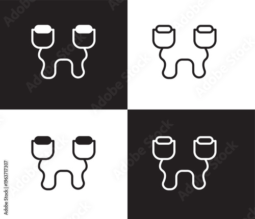 resistance band icon. Outline and filled resistance band icon from Fitness and Gym collection. Thin line and Solid vectors isolated on black, white background. Editable resistance band symbol