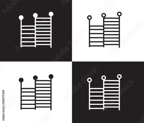 gym ladder icon. Outline and filled gym ladder icon from Fitness and Gym collection. Thin line and Solid vectors isolated on black, white background. Editable gym ladder symbol