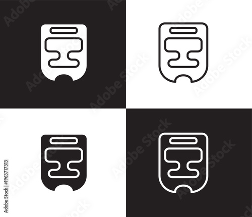 headgear icon. Outline and filled headgear icon from Fitness and Gym collection. Thin line and Solid vectors isolated on black, white background. Editable headgear symbol