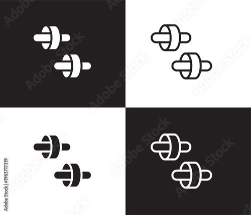 fitness wheel icon. Outline and filled fitness wheel icon from Fitness and Gym collection. Thin line and Solid vectors isolated on black, white background. Editable fitness wheel symbol