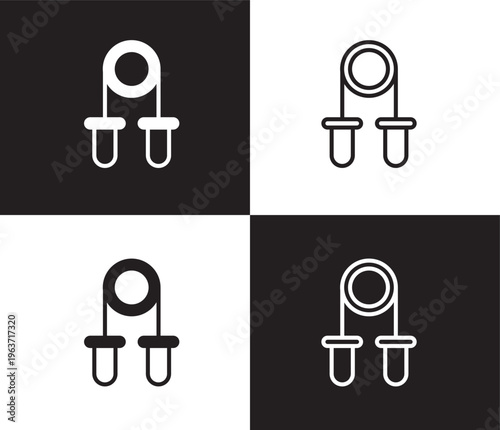 grip icon. Outline and filled grip icon from Fitness and Gym collection. Thin line and Solid vectors isolated on black, white background. Editable grip symbol