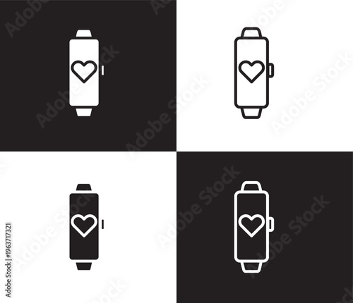 fitness tracker icon. Outline and filled fitness tracker icon from Fitness and Gym collection. Thin line and Solid vectors isolated on black, white background. Editable fitness tracker symbol