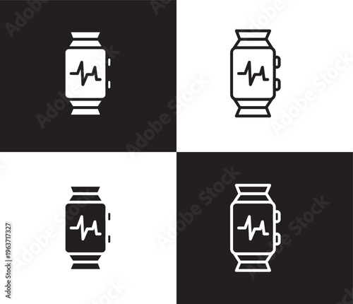 fitness watch icon. Outline and filled fitness watch icon from Fitness and Gym collection. Thin line and Solid vectors isolated on black, white background. Editable fitness watch symbol
