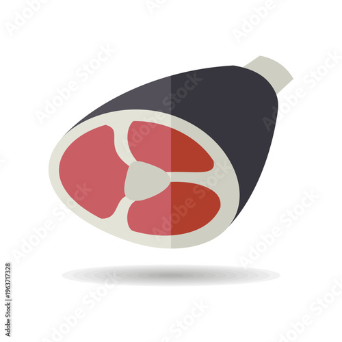 Pork Shank Meat Cut Flat Icon