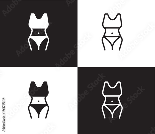 fitness body icon. Outline and filled fitness body icon from Fitness and Gym collection. Thin line and Solid vectors isolated on black, white background. Editable fitness body symbol