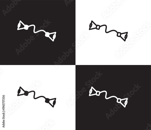 exercise bands icon. Outline and filled exercise bands icon from Fitness and Gym collection. Thin line and Solid vectors isolated on black, white background. Editable exercise bands symbol
