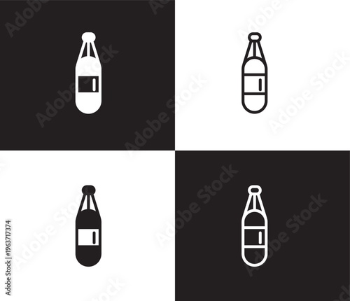 boxing bag icon. Outline and filled boxing bag icon from Fitness and Gym collection. Thin line and Solid vectors isolated on black, white background. Editable boxing bag symbol
