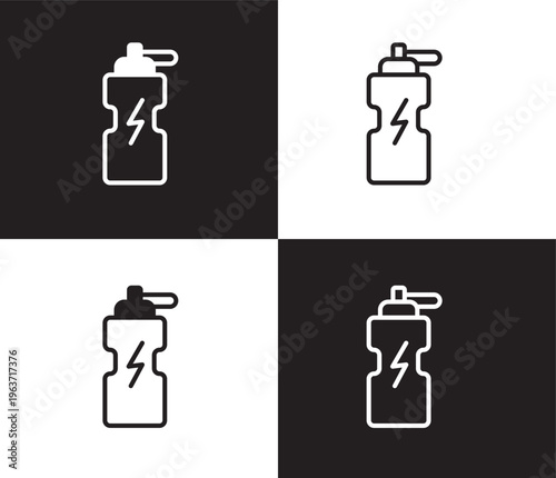 fitness drink icon. Outline and filled fitness drink icon from Fitness and Gym collection. Thin line and Solid vectors isolated on black, white background. Editable fitness drink symbol
