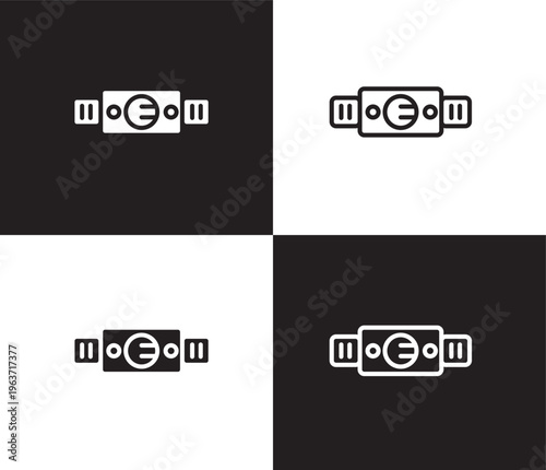 fitness belt icon. Outline and filled fitness belt icon from Fitness and Gym collection. Thin line and Solid vectors isolated on black, white background. Editable fitness belt symbol
