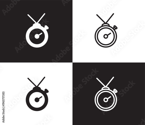training watch icon. Outline and filled training watch icon from Fitness and Gym collection. Thin line and Solid vectors isolated on black, white background. Editable training watch symbol