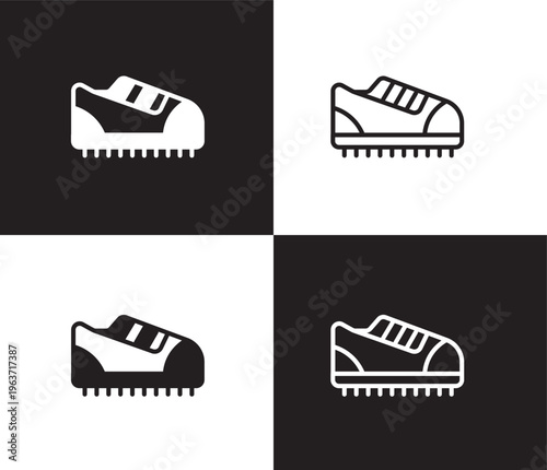 trainers icon. Outline and filled trainers icon from Fitness and Gym collection. Thin line and Solid vectors isolated on black, white background. Editable trainers symbol