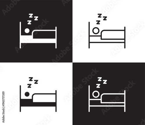 sleep icon. Outline and filled sleep icon from Fitness and Gym collection. Thin line and Solid vectors isolated on black, white background. Editable sleep symbol