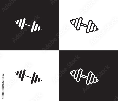 little dumbbell icon. Outline and filled little dumbbell icon from Fitness and Gym collection. Thin line and Solid vectors isolated on black, white background. Editable little dumbbell symbol
