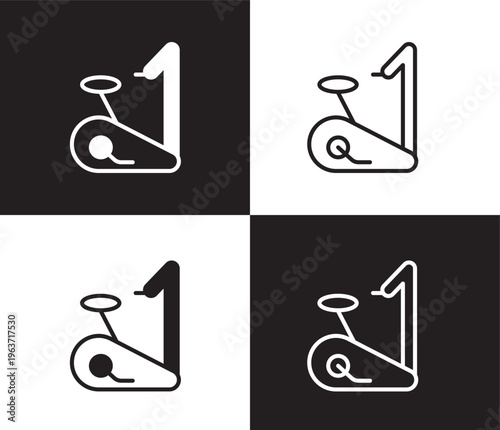 exercise bike icon. Outline and filled exercise bike icon from Fitness and Gym collection. Thin line and Solid vectors isolated on black, white background. Editable exercise bike symbol